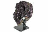 Unique, Amethyst Stalactite Geode on Metal Stand - Uruguay #118402-1